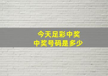 今天足彩中奖中奖号码是多少