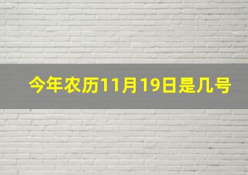 今年农历11月19日是几号