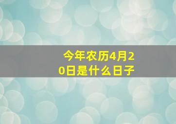 今年农历4月20日是什么日子