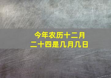 今年农历十二月二十四是几月几日