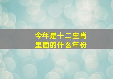 今年是十二生肖里面的什么年份