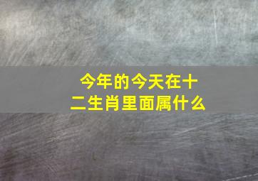 今年的今天在十二生肖里面属什么