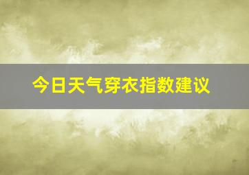 今日天气穿衣指数建议