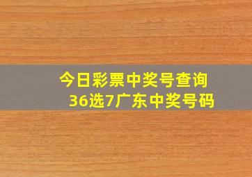 今日彩票中奖号查询36选7广东中奖号码