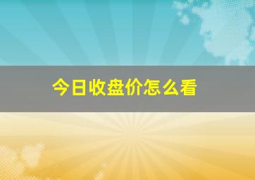 今日收盘价怎么看