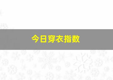 今日穿衣指数