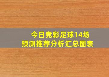 今日竞彩足球14场预测推荐分析汇总图表