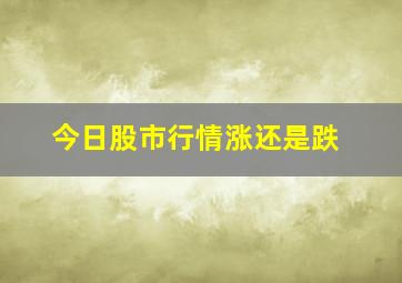 今日股市行情涨还是跌