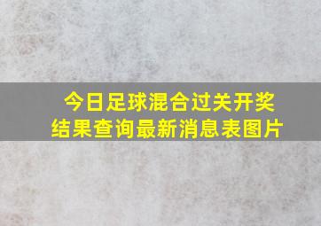 今日足球混合过关开奖结果查询最新消息表图片