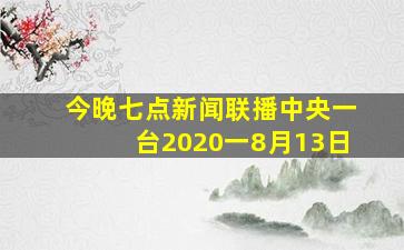 今晚七点新闻联播中央一台2020一8月13日