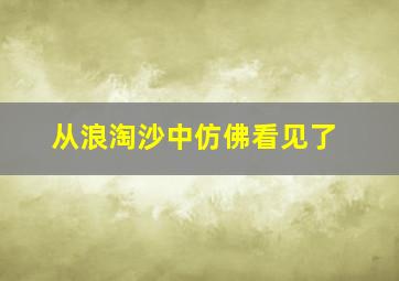 从浪淘沙中仿佛看见了