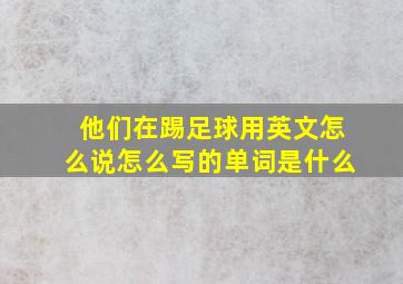 他们在踢足球用英文怎么说怎么写的单词是什么