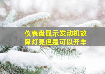 仪表盘显示发动机故障灯亮但是可以开车