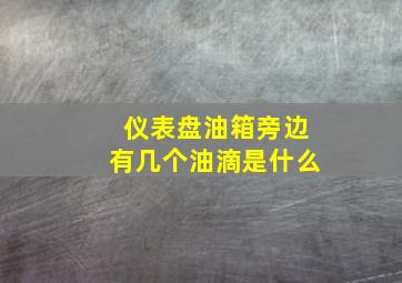 仪表盘油箱旁边有几个油滴是什么