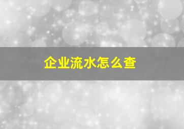 企业流水怎么查