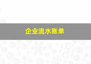 企业流水账单