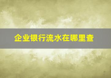 企业银行流水在哪里查