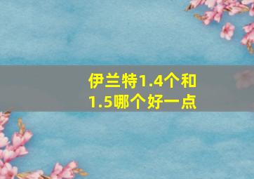 伊兰特1.4个和1.5哪个好一点