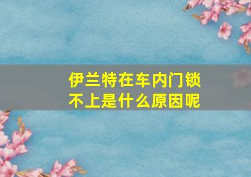 伊兰特在车内门锁不上是什么原因呢