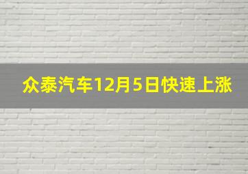 众泰汽车12月5日快速上涨