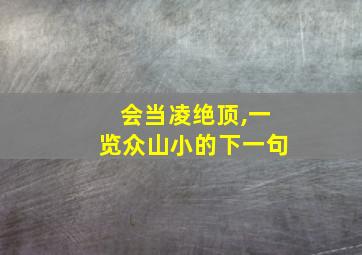 会当凌绝顶,一览众山小的下一句