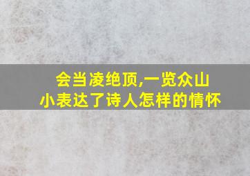 会当凌绝顶,一览众山小表达了诗人怎样的情怀