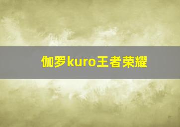 伽罗kuro王者荣耀