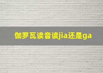 伽罗瓦读音读jia还是ga