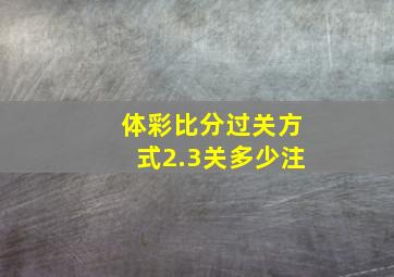 体彩比分过关方式2.3关多少注