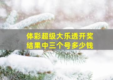 体彩超级大乐透开奖结果中三个号多少钱