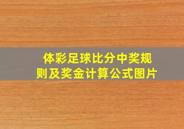 体彩足球比分中奖规则及奖金计算公式图片