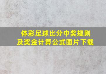 体彩足球比分中奖规则及奖金计算公式图片下载