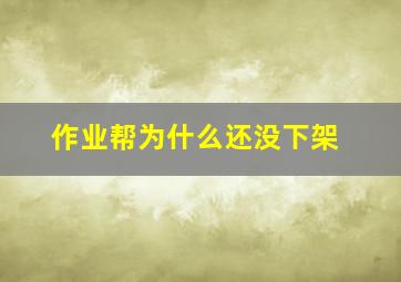 作业帮为什么还没下架