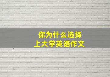 你为什么选择上大学英语作文