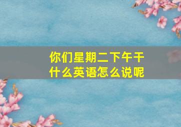 你们星期二下午干什么英语怎么说呢