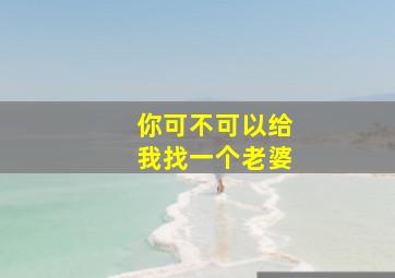 你可不可以给我找一个老婆