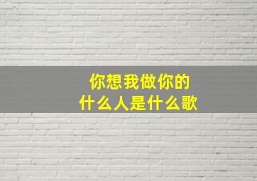 你想我做你的什么人是什么歌