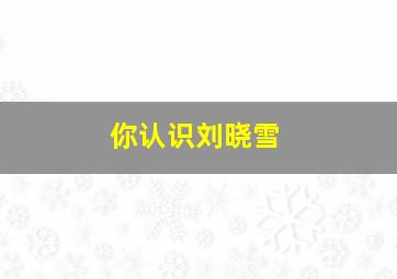 你认识刘晓雪