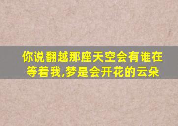 你说翻越那座天空会有谁在等着我,梦是会开花的云朵