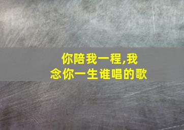 你陪我一程,我念你一生谁唱的歌