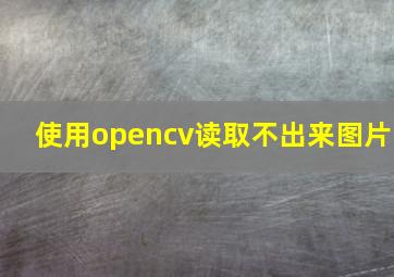 使用opencv读取不出来图片