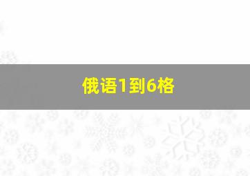 俄语1到6格