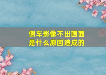 倒车影像不出画面是什么原因造成的