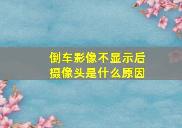 倒车影像不显示后摄像头是什么原因