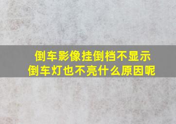 倒车影像挂倒档不显示倒车灯也不亮什么原因呢