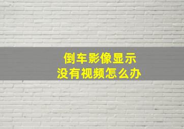 倒车影像显示没有视频怎么办