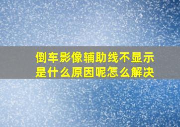 倒车影像辅助线不显示是什么原因呢怎么解决