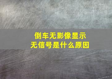 倒车无影像显示无信号是什么原因