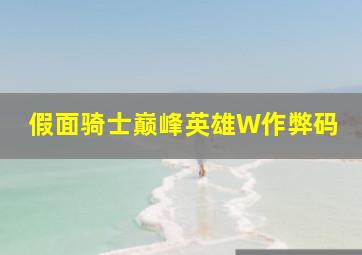 假面骑士巅峰英雄W作弊码