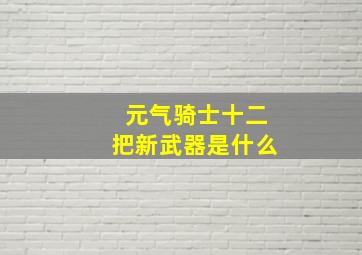 元气骑士十二把新武器是什么